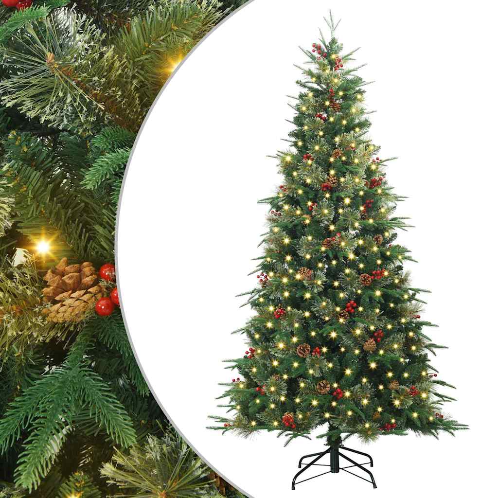 Artificial Hinged Christmas Tree Green 210 cm PE and PVC