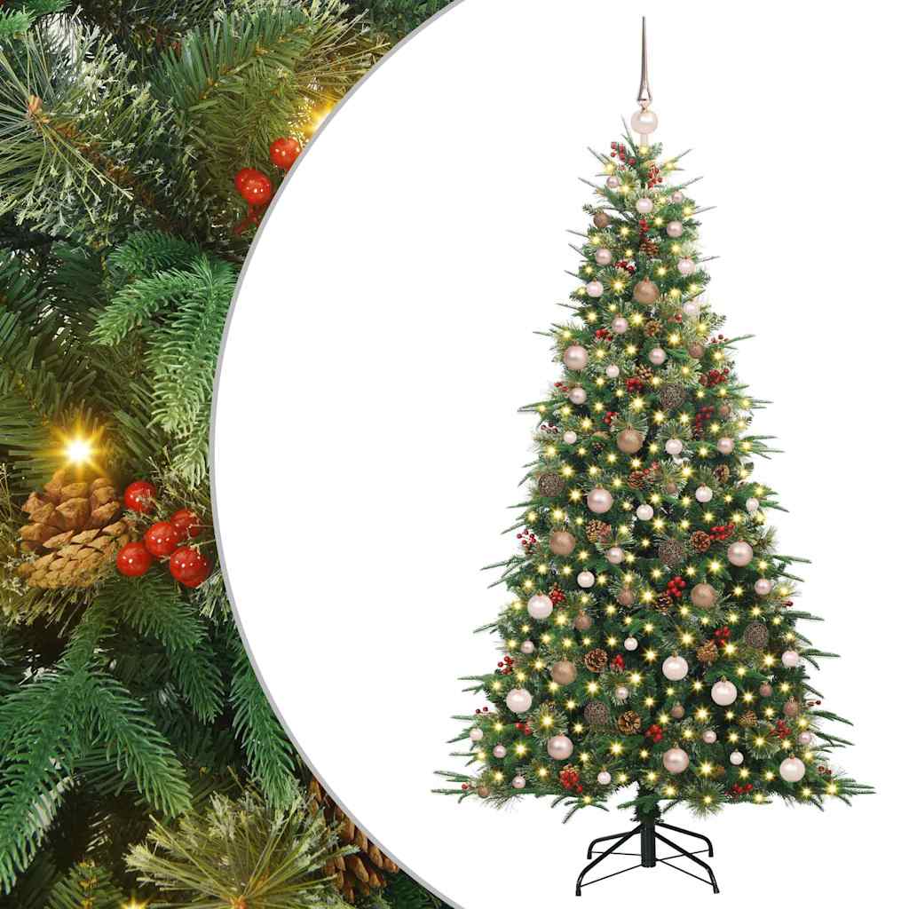 Artificial Hinged Christmas Tree Green 210 cm PE and PVC