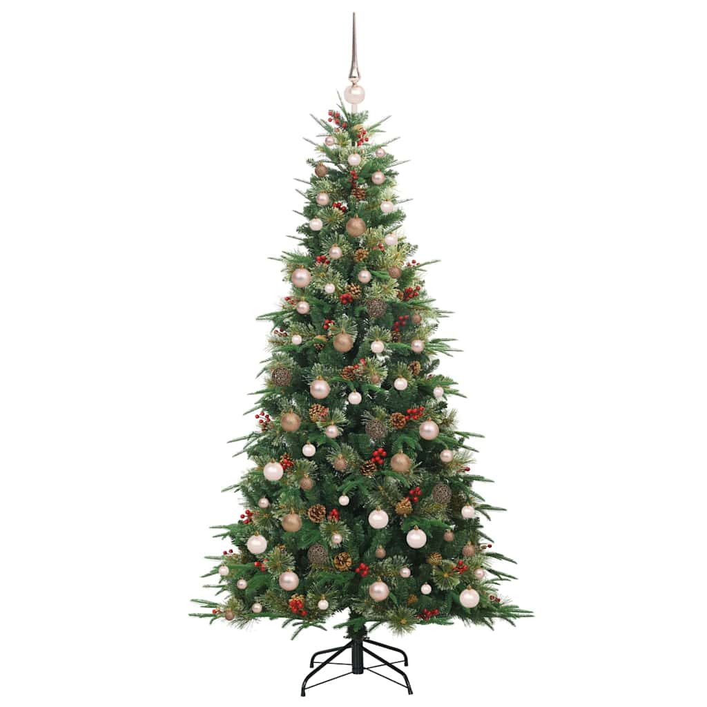 Artificial Hinged Christmas Tree Green 210 cm PE and PVC
