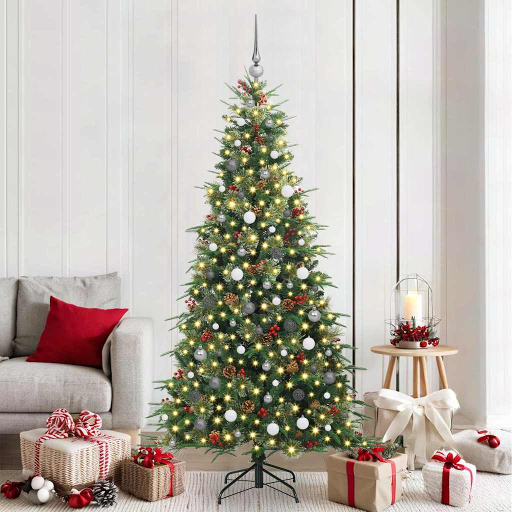 Artificial Hinged Christmas Tree Green 210 cm PE and PVC