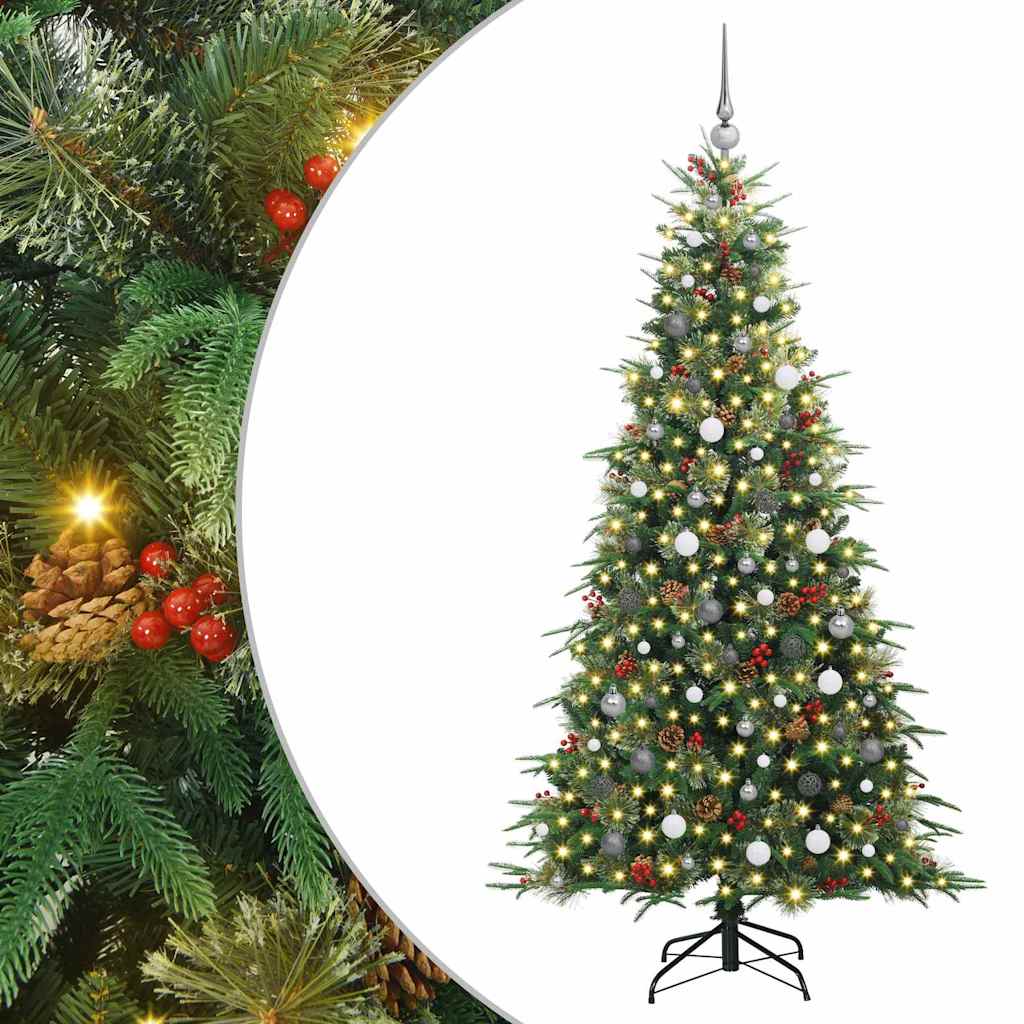 Artificial Hinged Christmas Tree Green 210 cm PE and PVC