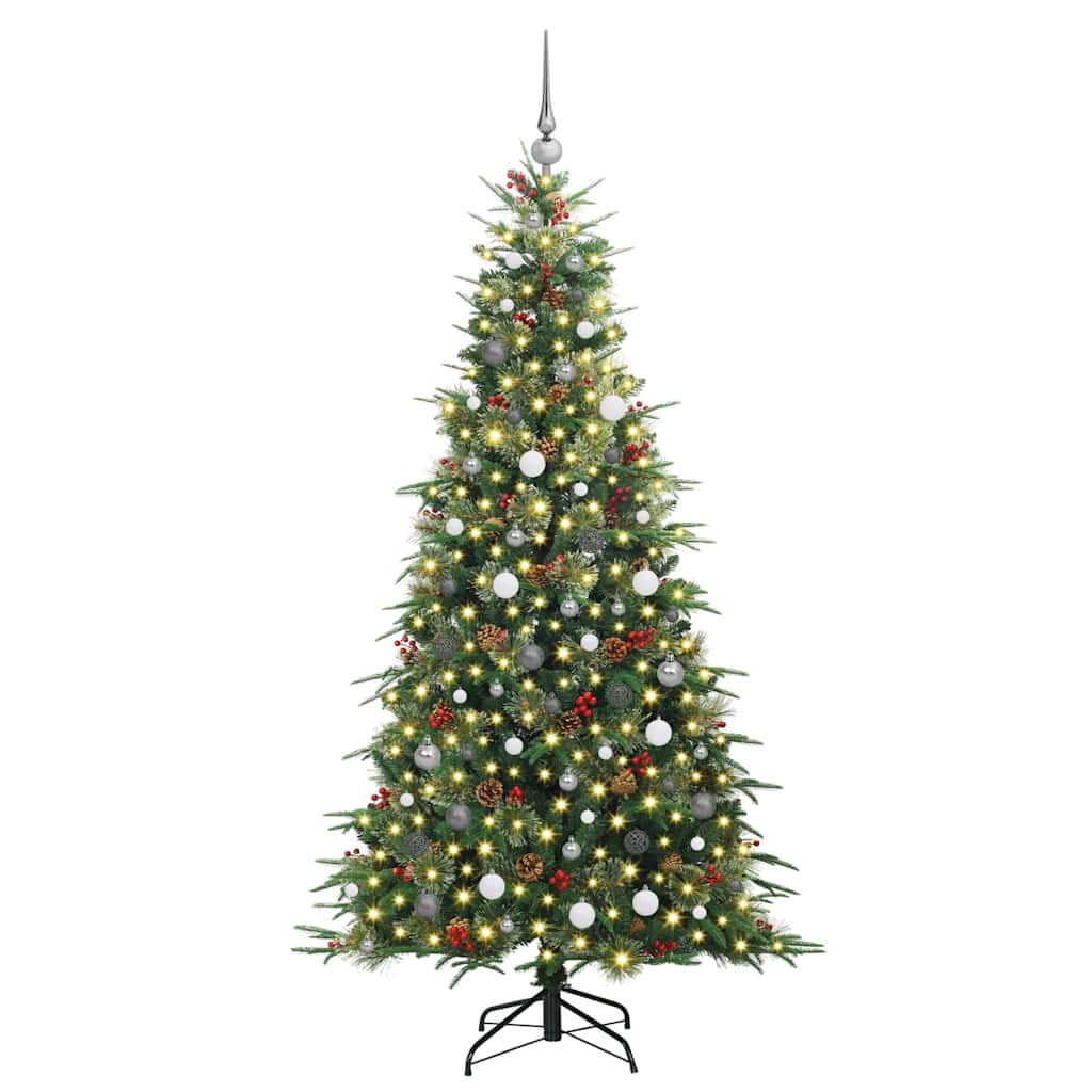 Artificial Hinged Christmas Tree Green 210 cm PE and PVC