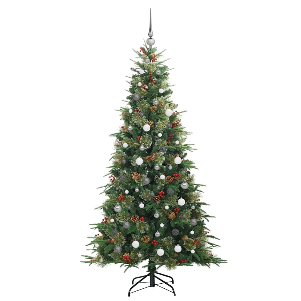 Artificial Hinged Christmas Tree Green 210 cm PE and PVC