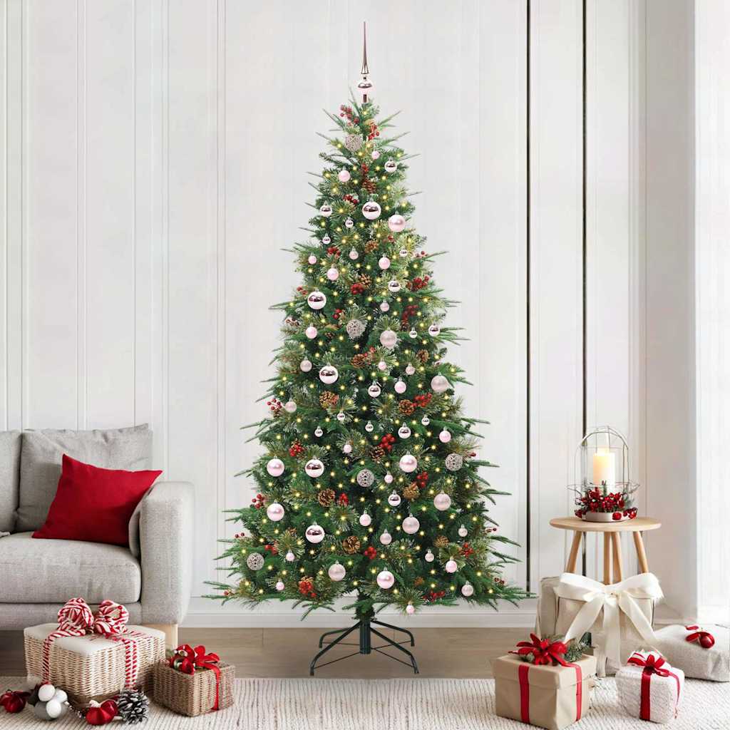 Artificial Hinged Christmas Tree Green 210 cm PE and PVC