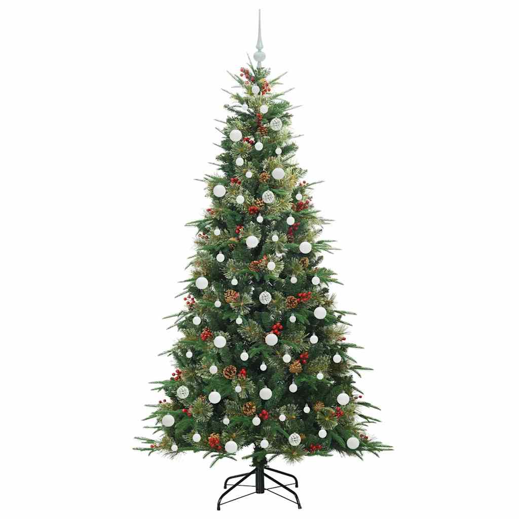 Artificial Hinged Christmas Tree Green 210 cm PE and PVC