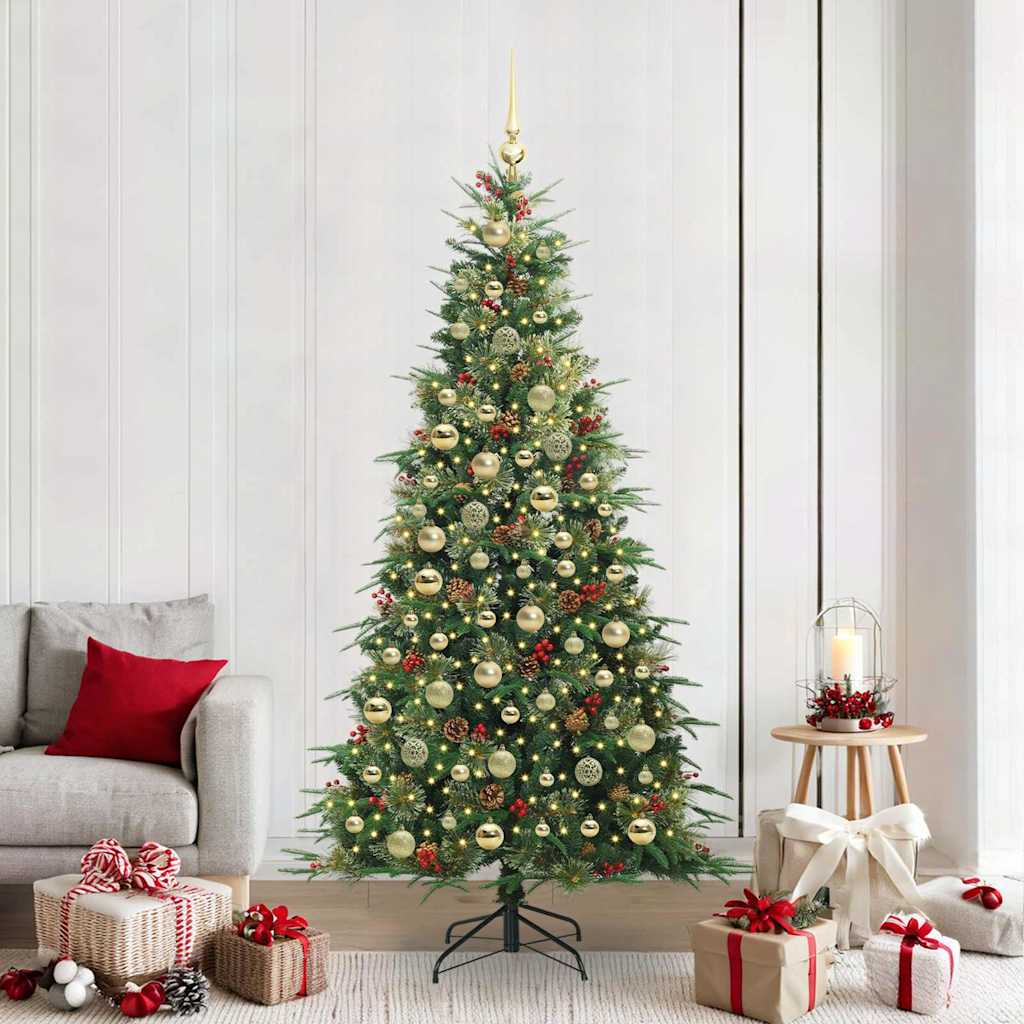 Artificial Hinged Christmas Tree Green 210 cm PE and PVC