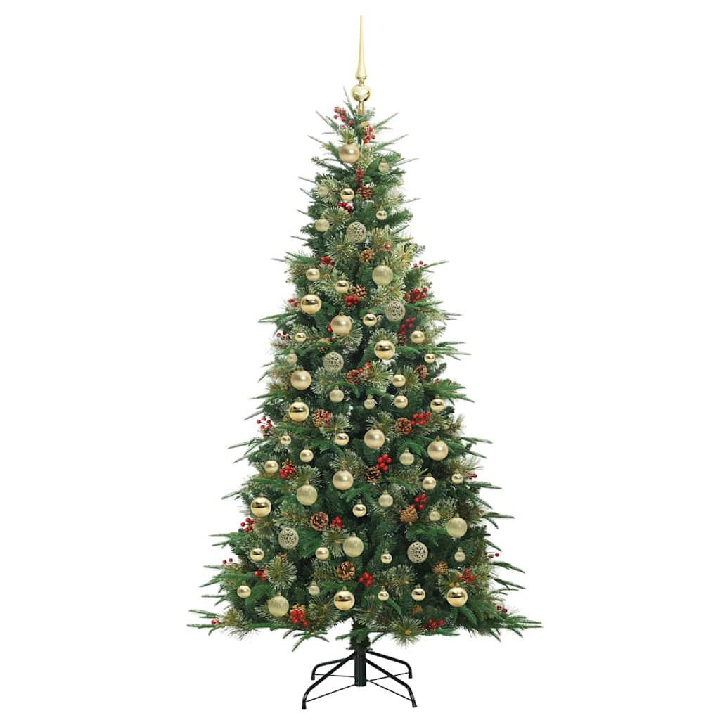 Artificial Hinged Christmas Tree Green 210 cm PE and PVC