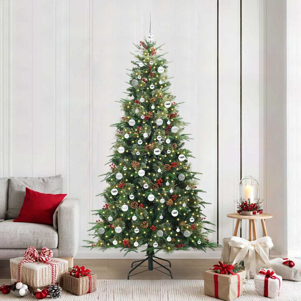 Artificial Hinged Christmas Tree Green 210 cm PE and PVC