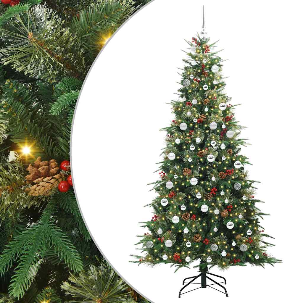Artificial Hinged Christmas Tree Green 210 cm PE and PVC
