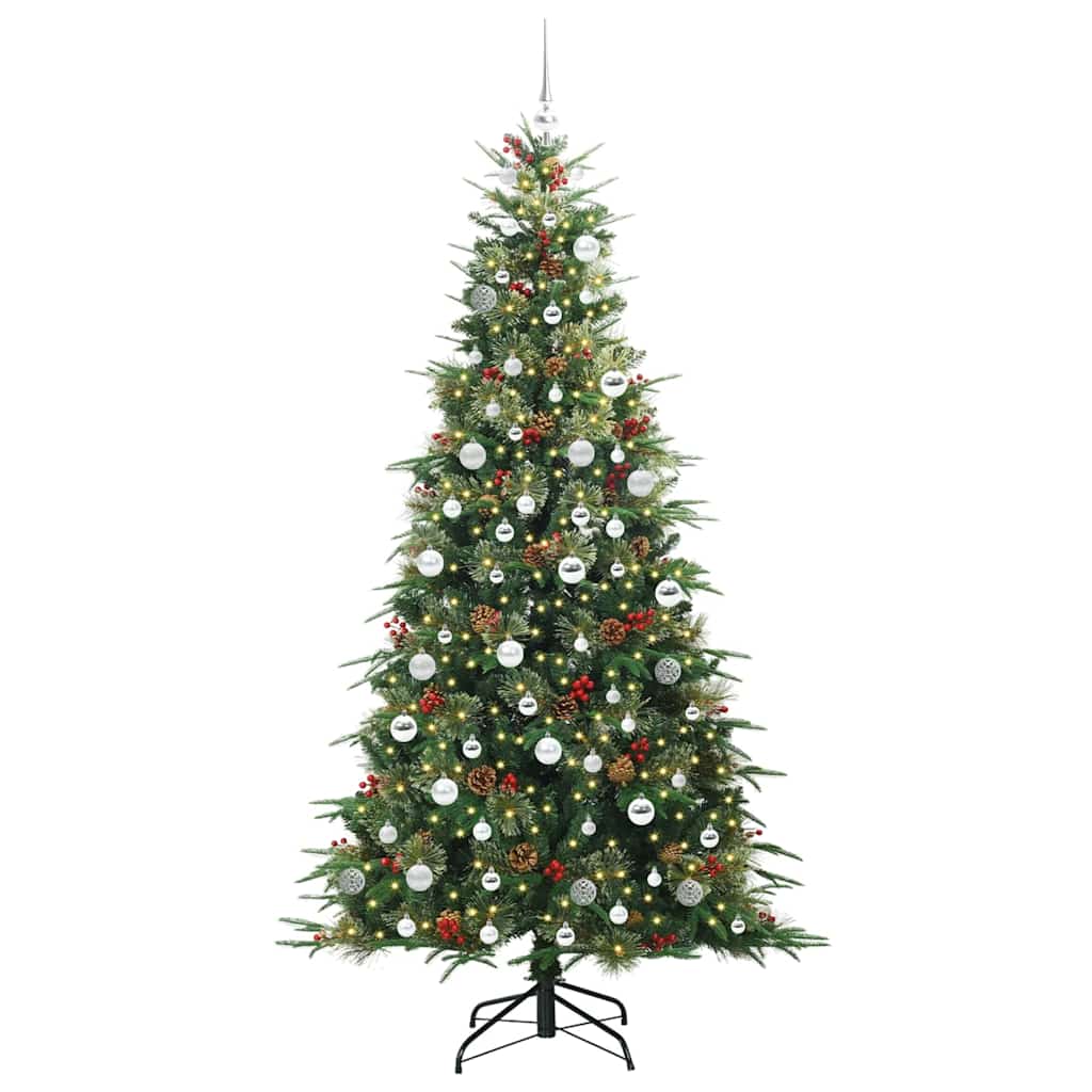 Artificial Hinged Christmas Tree Green 210 cm PE and PVC