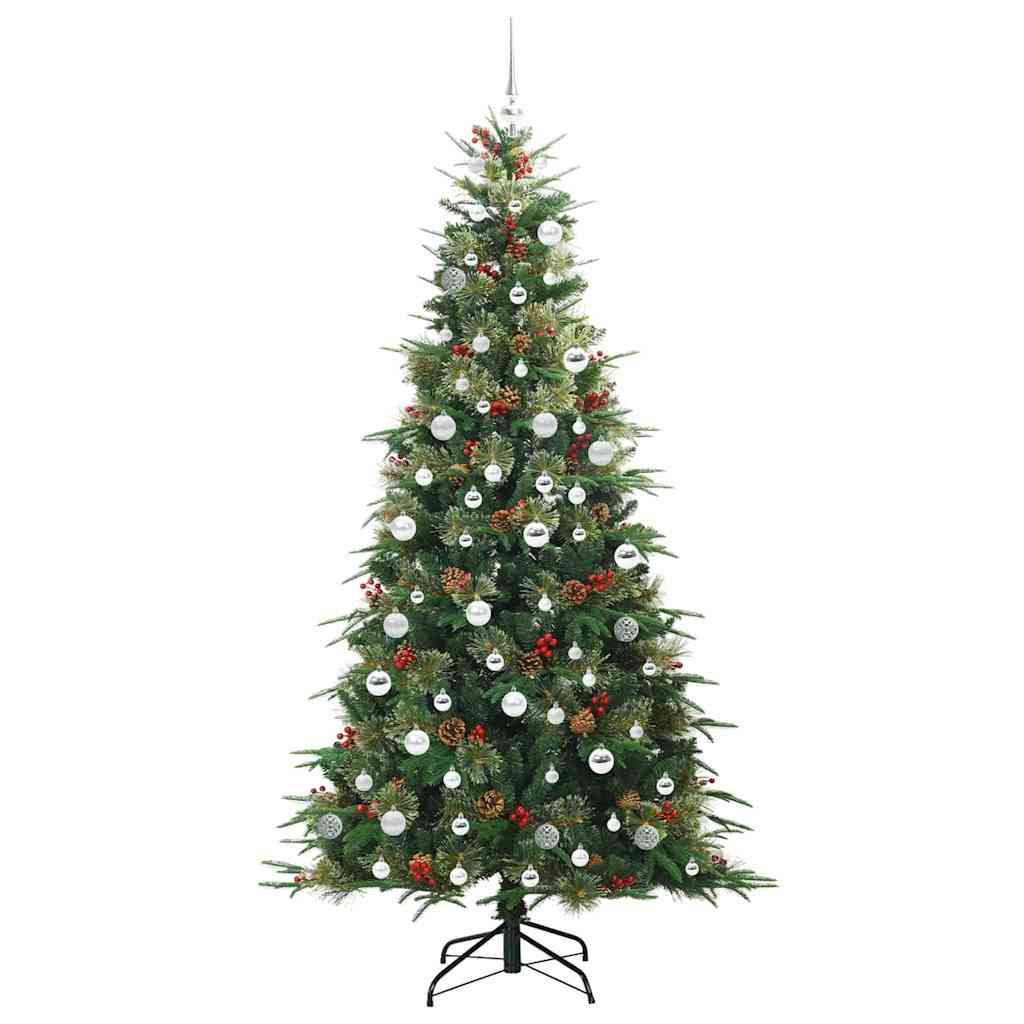 Artificial Hinged Christmas Tree Green 210 cm PE and PVC