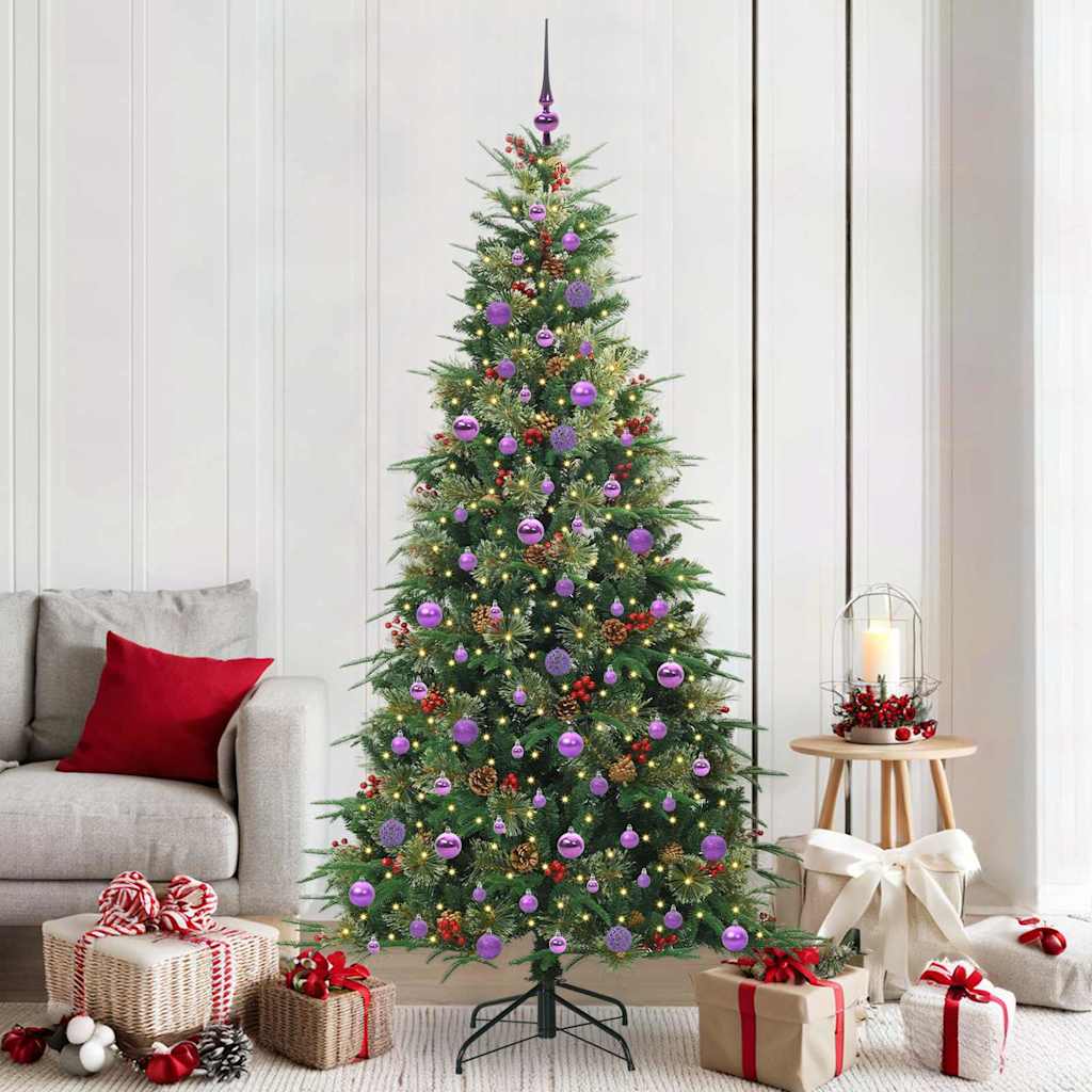 Artificial Hinged Christmas Tree Green 210 cm PE and PVC