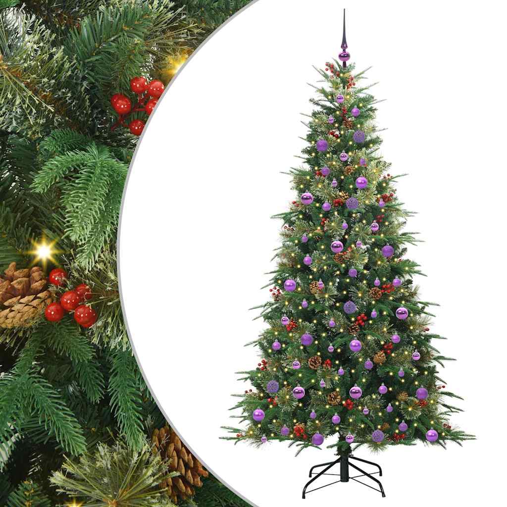 Artificial Hinged Christmas Tree Green 210 cm PE and PVC