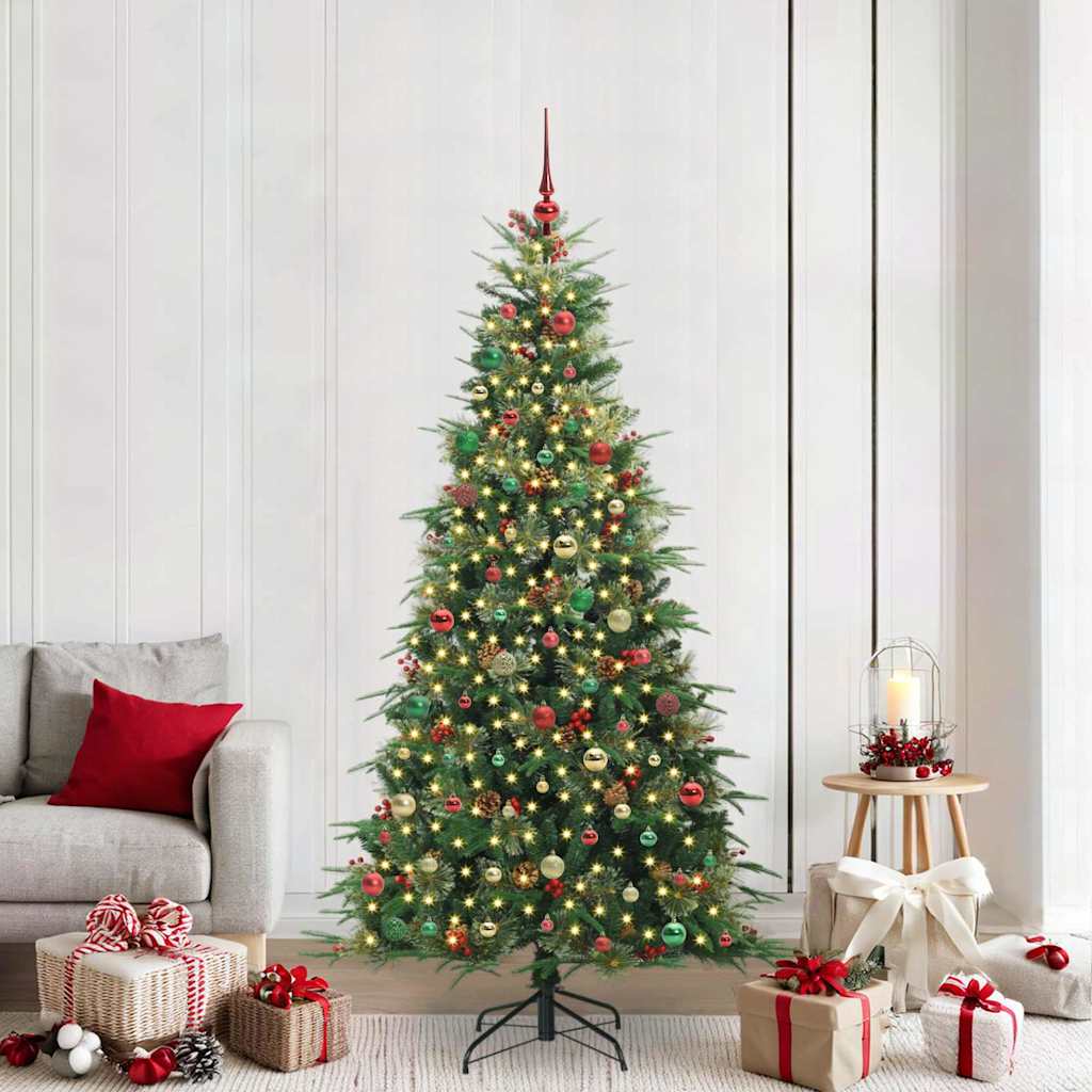Artificial Hinged Christmas Tree Green 210 cm PE and PVC