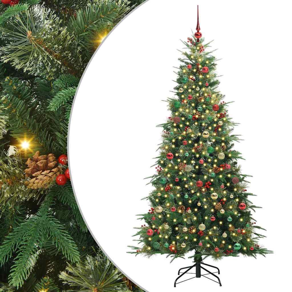 Artificial Hinged Christmas Tree Green 210 cm PE and PVC