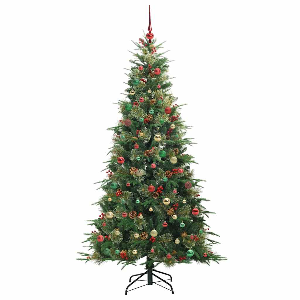 Artificial Hinged Christmas Tree Green 210 cm PE and PVC
