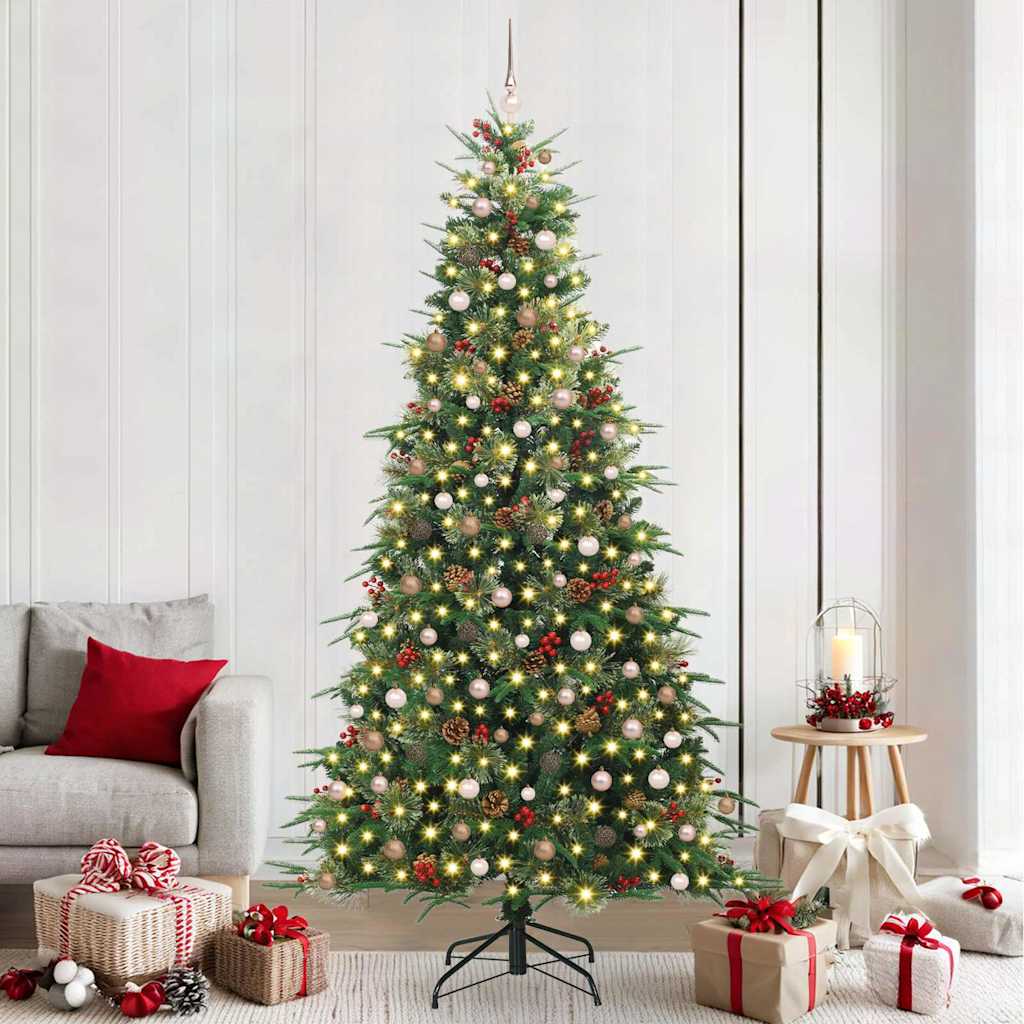 Artificial Hinged Christmas Tree Green 240 cm PE and PVC