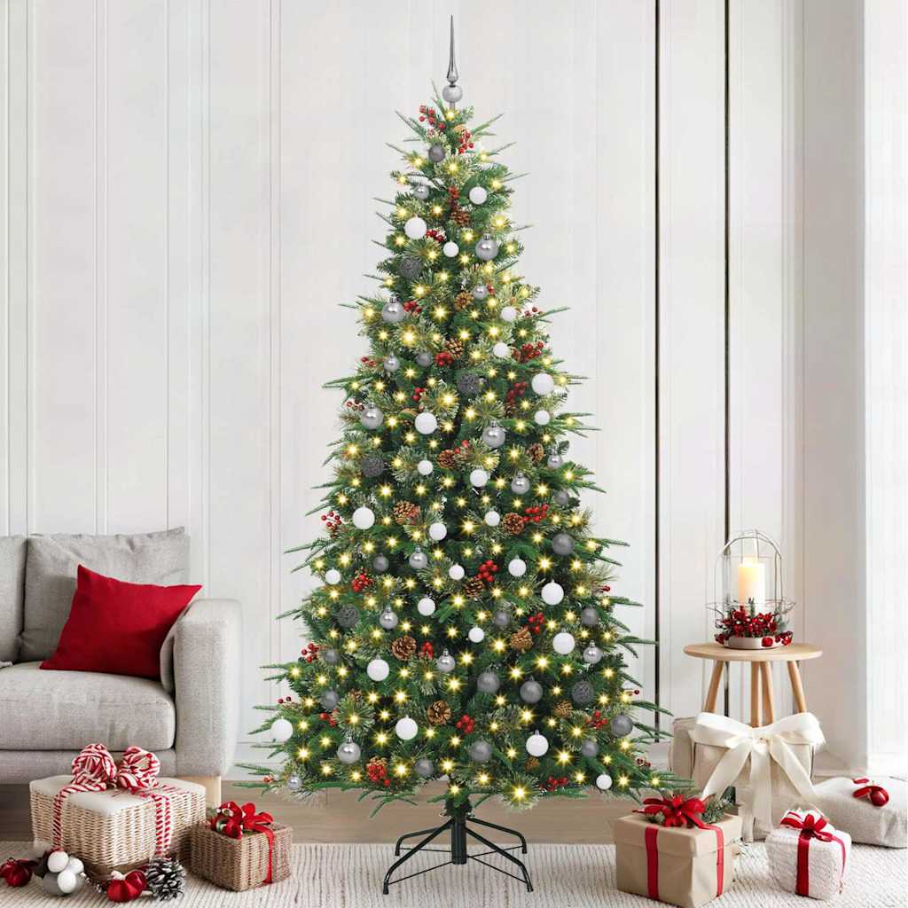 Artificial Hinged Christmas Tree Green 240 cm PE and PVC