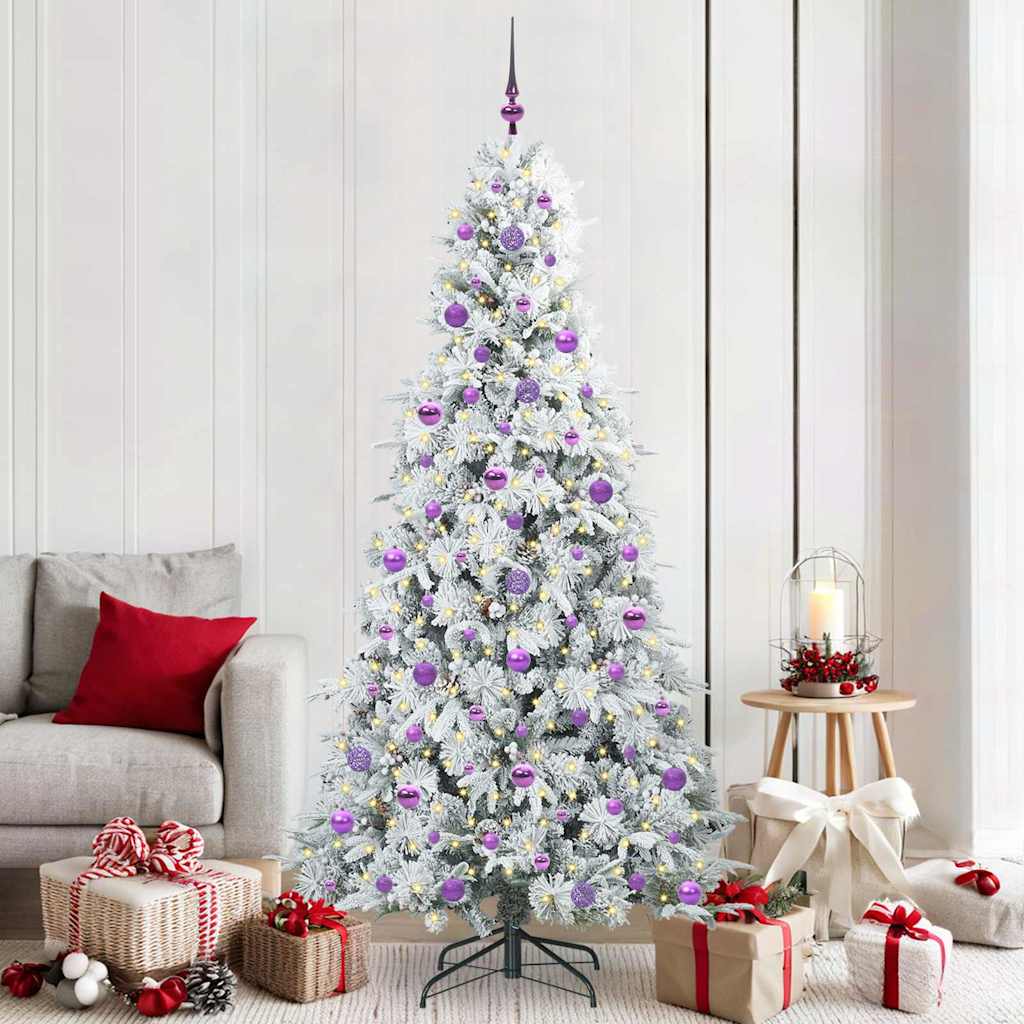 Artificial Hinged Christmas Tree Green 210 cm PE and PVC