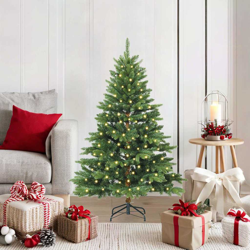 Artificial Christmas Tree with 150 LEDs Green 120 cm PE and PVC