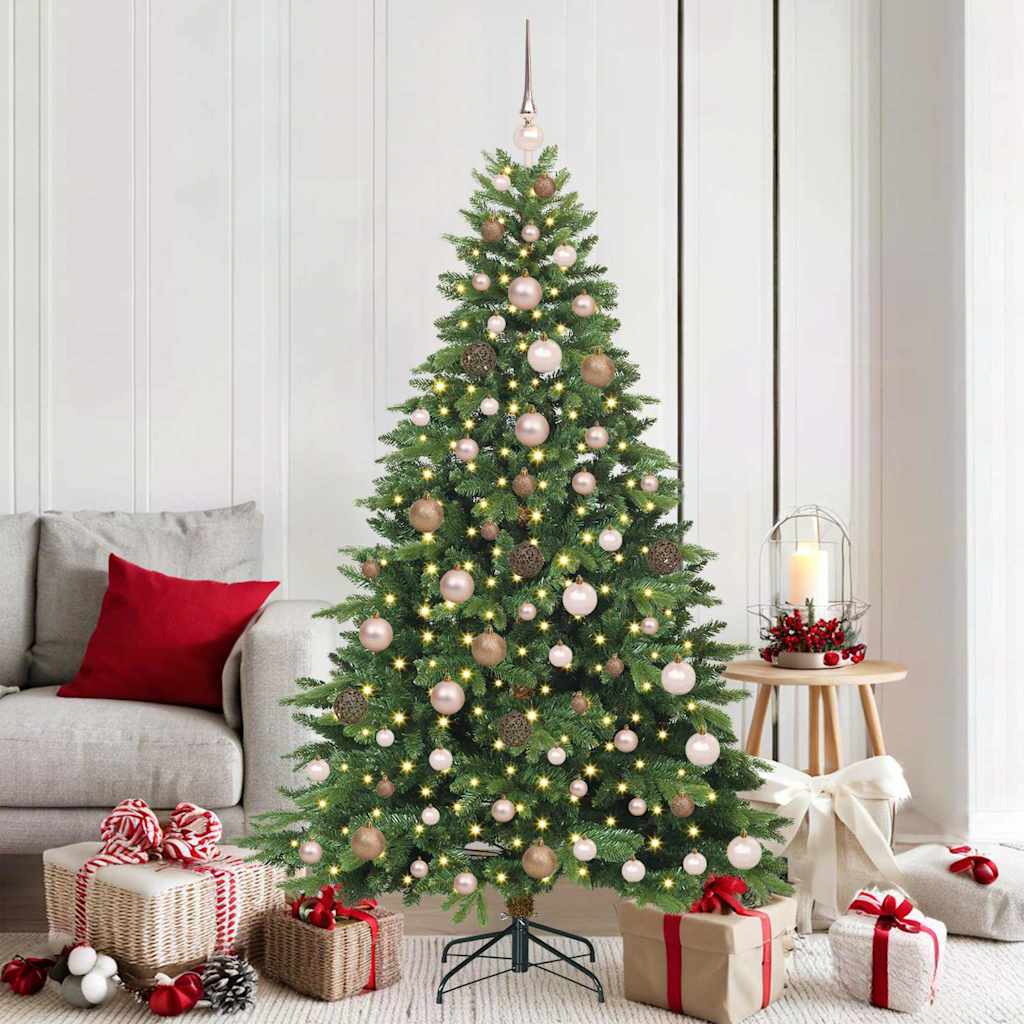 Artificial Christmas Tree with 300 LEDs Green 180 cm PE and PVC