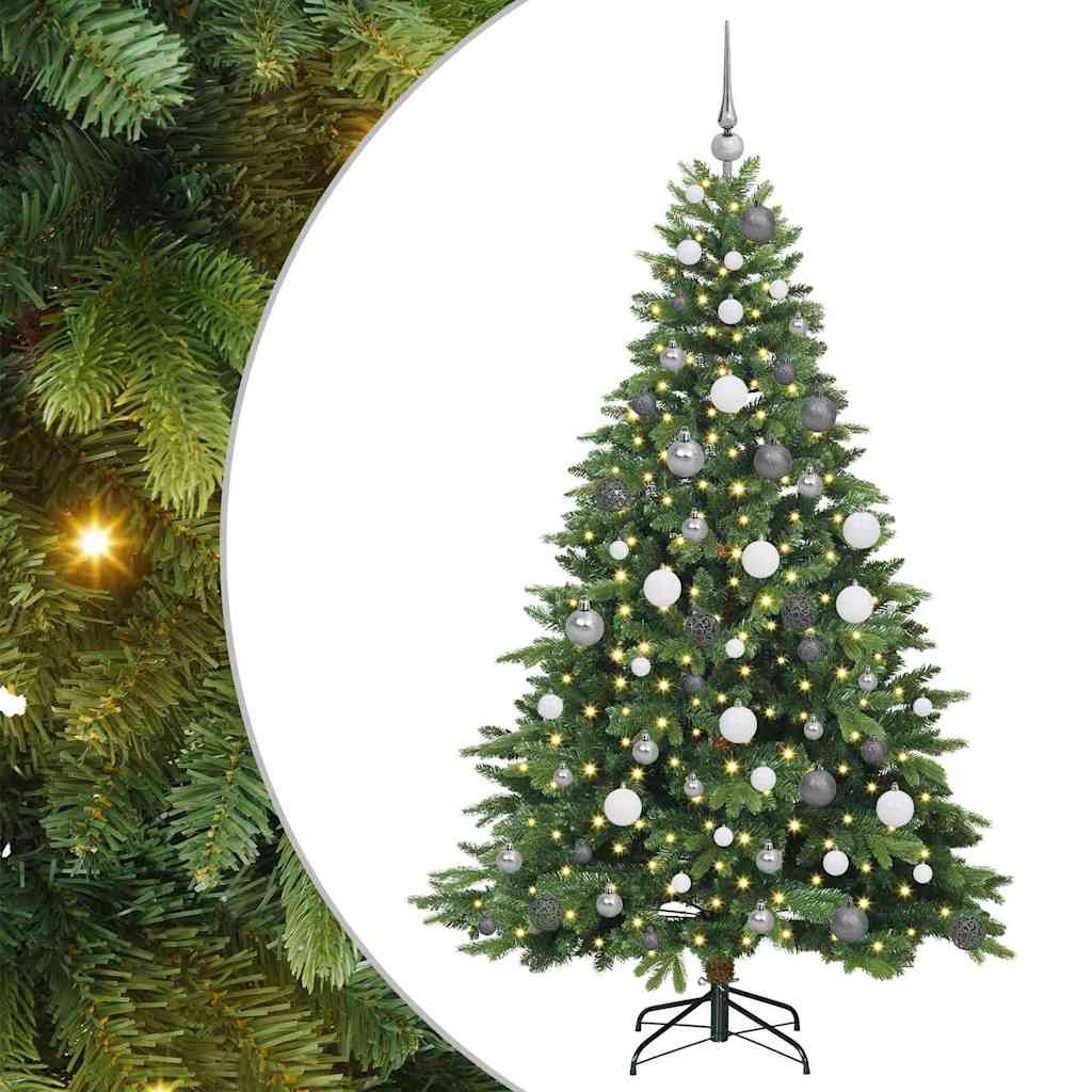 Artificial Christmas Tree with 300 LEDs Green 180 cm PE and PVC