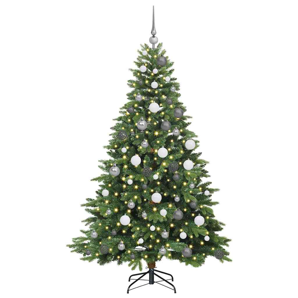 Artificial Christmas Tree with 300 LEDs Green 180 cm PE and PVC