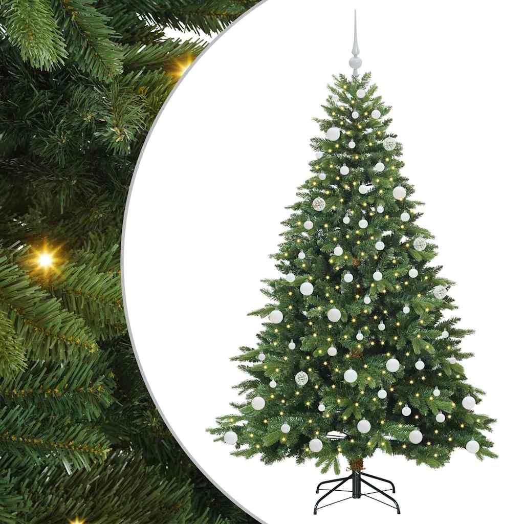 Artificial Christmas Tree with 300 LEDs Green 180 cm PE and PVC