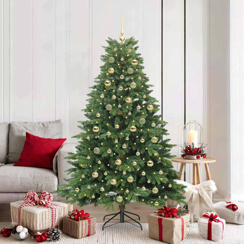 Artificial Christmas Tree with 300 LEDs Green 180 cm PE and PVC