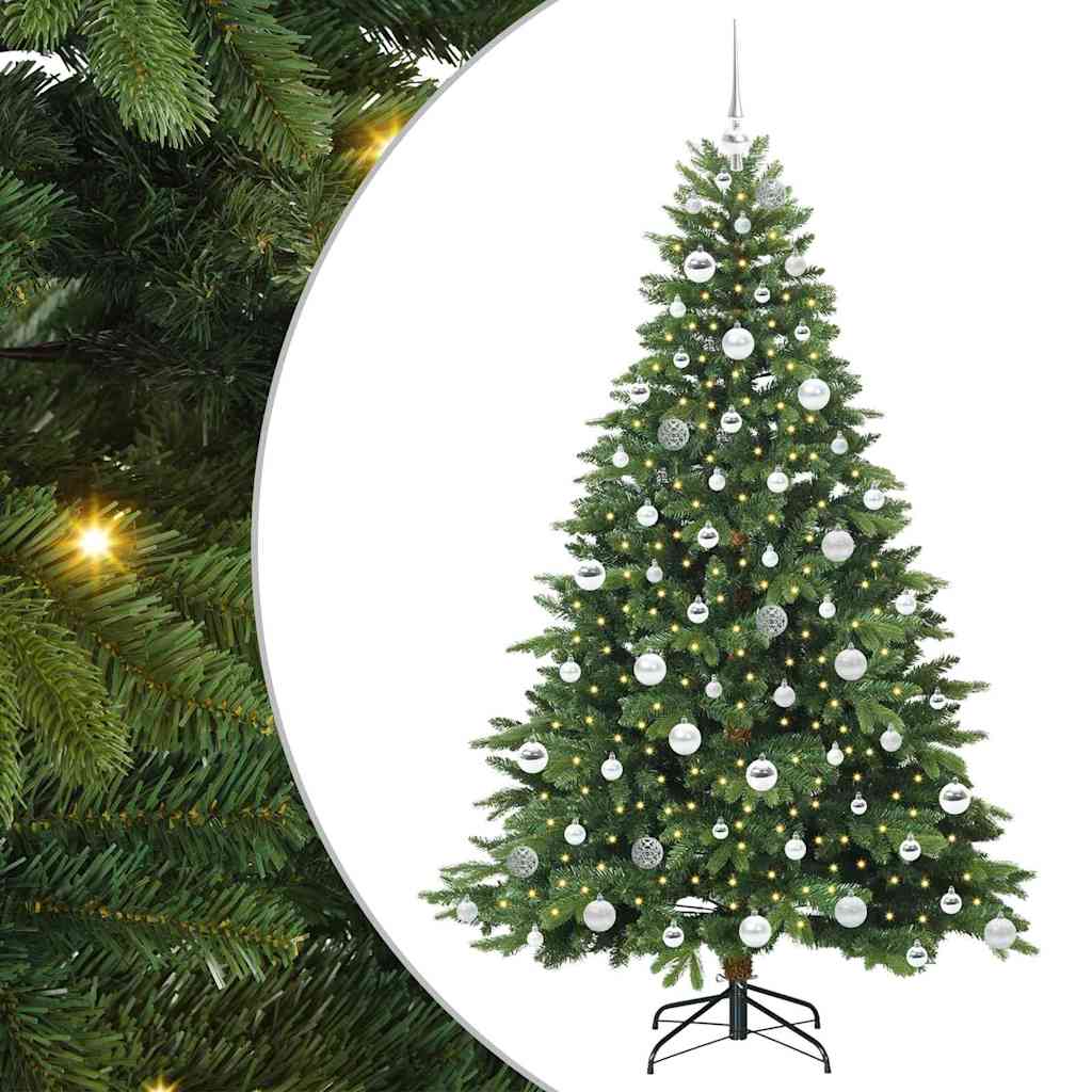 Artificial Christmas Tree with 300 LEDs Green 180 cm PE and PVC