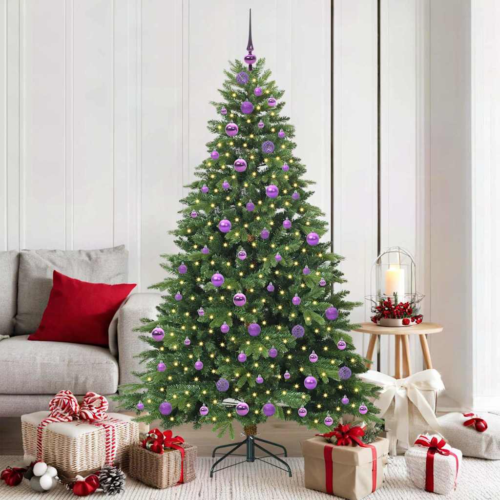 Artificial Christmas Tree with 300 LEDs Green 180 cm PE and PVC