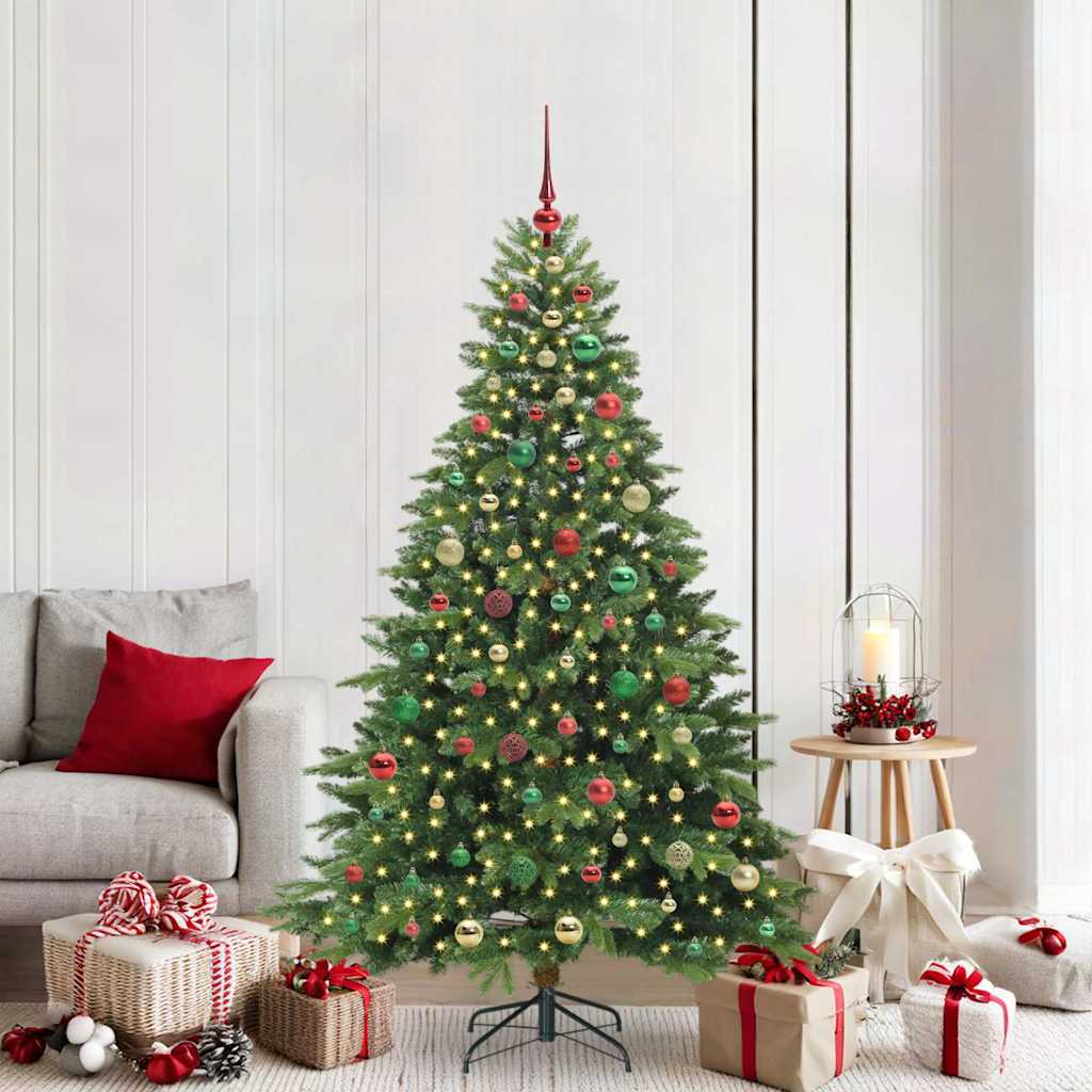 Artificial Christmas Tree with 300 LEDs Green 180 cm PE and PVC
