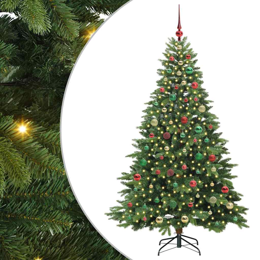 Artificial Christmas Tree with 300 LEDs Green 180 cm PE and PVC