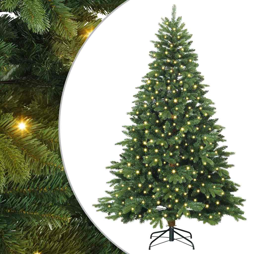 Artificial Christmas Tree with 300 LEDs Green 210 cm PE and PVC