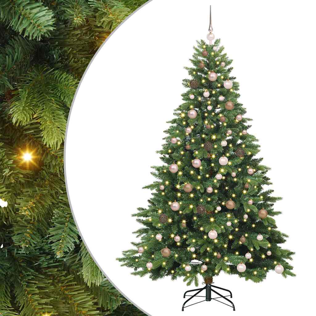 Artificial Christmas Tree with 300 LEDs Green 210 cm PE and PVC
