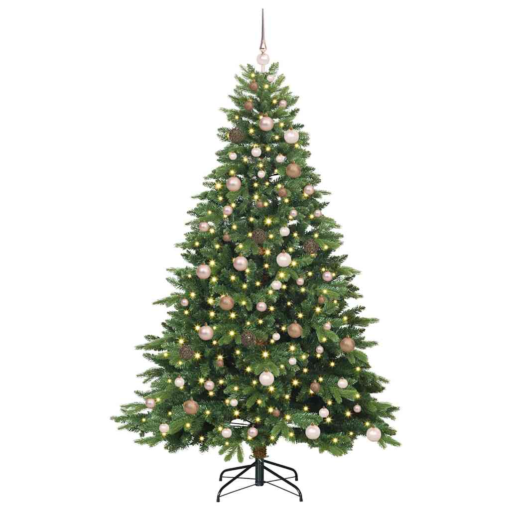 Artificial Christmas Tree with 300 LEDs Green 210 cm PE and PVC