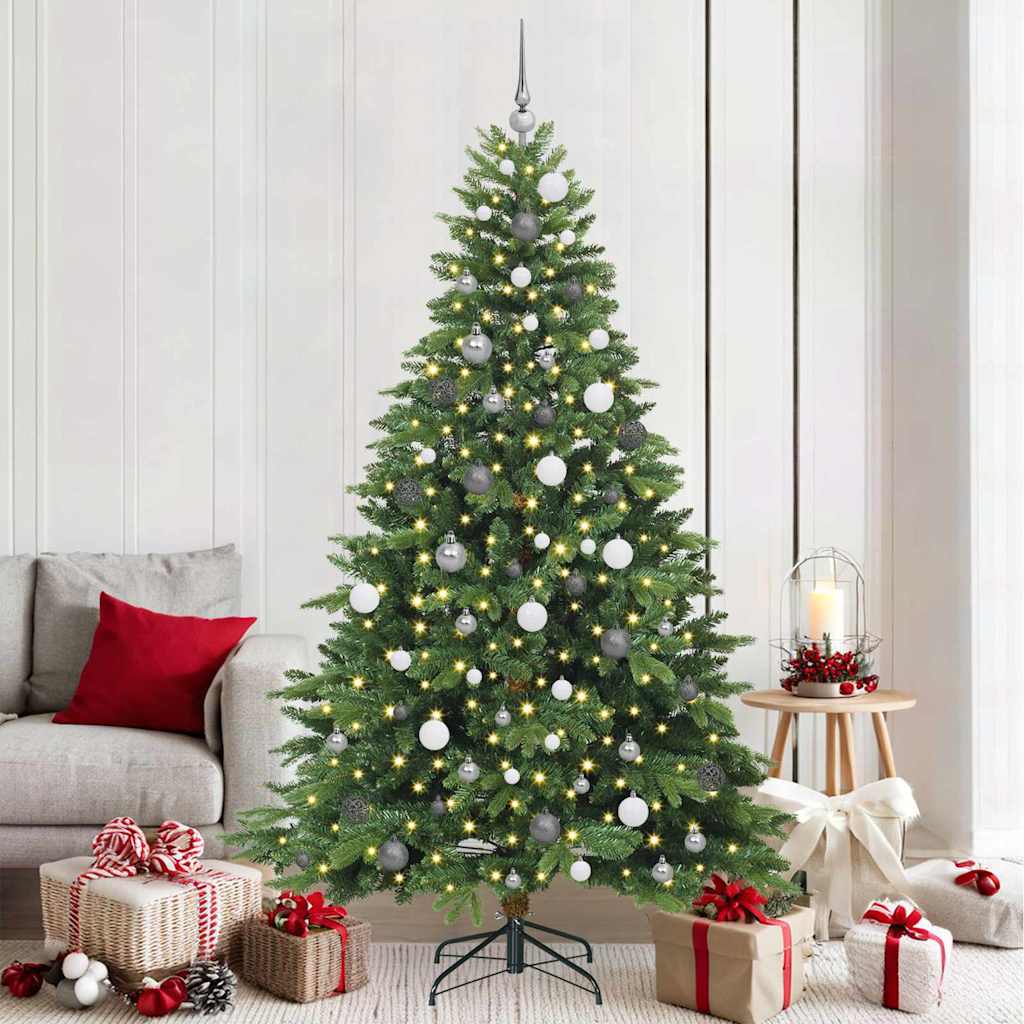 Artificial Christmas Tree with 300 LEDs Green 210 cm PE and PVC