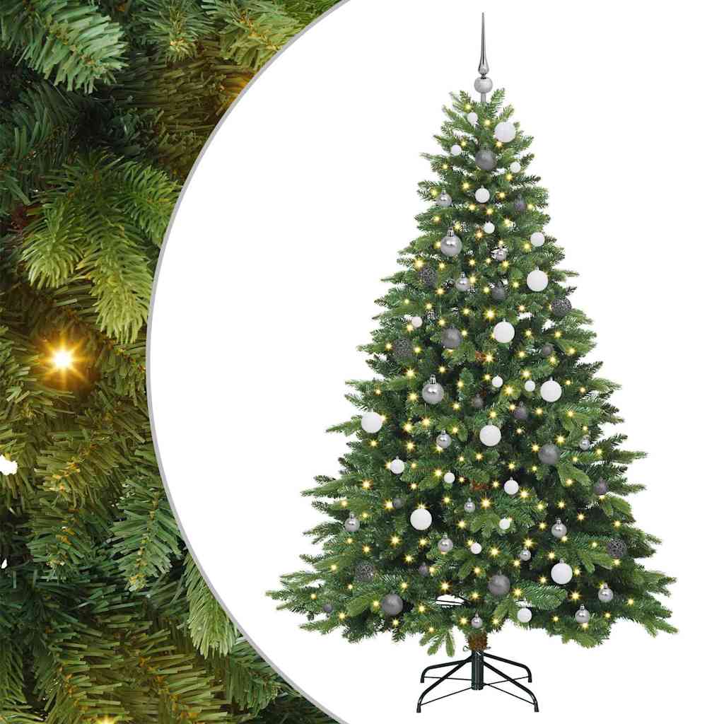 Artificial Christmas Tree with 300 LEDs Green 210 cm PE and PVC