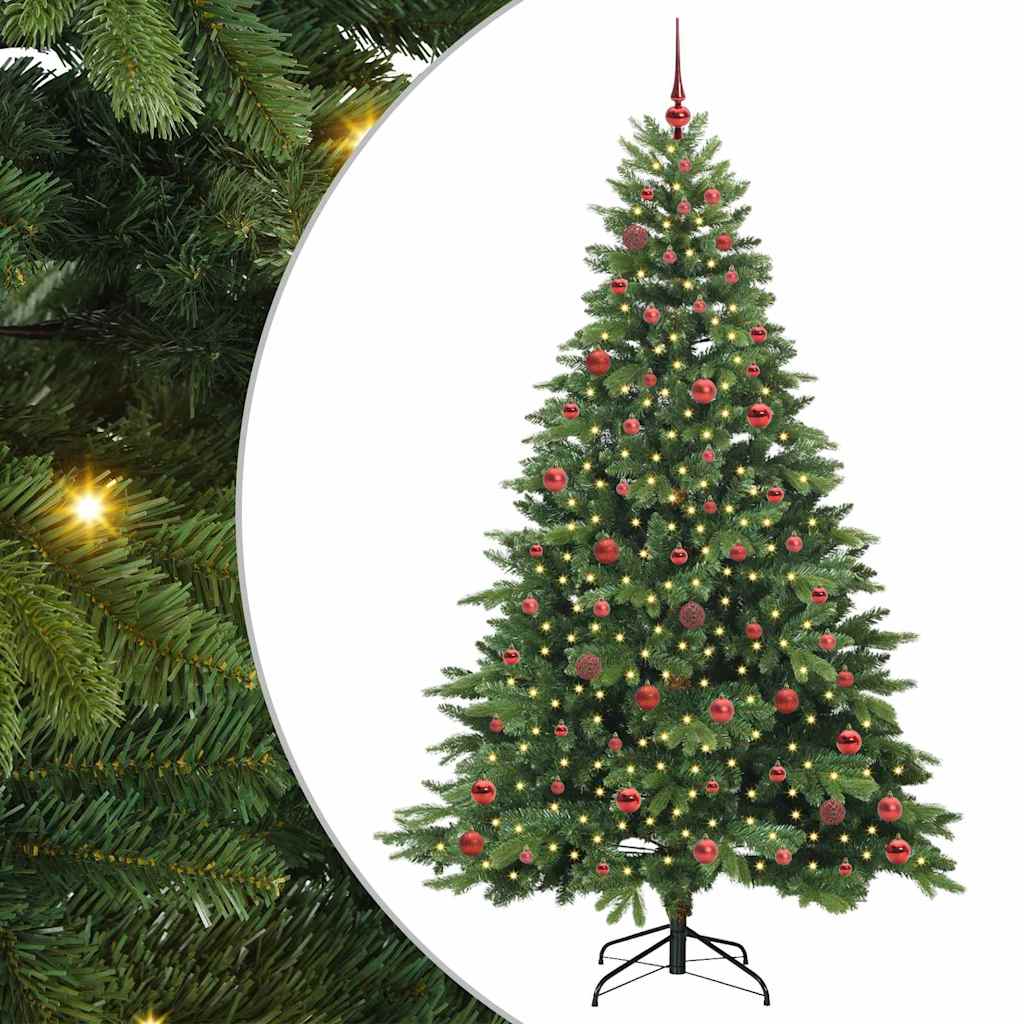 Artificial Christmas Tree with 300 LEDs Green 210 cm PE and PVC