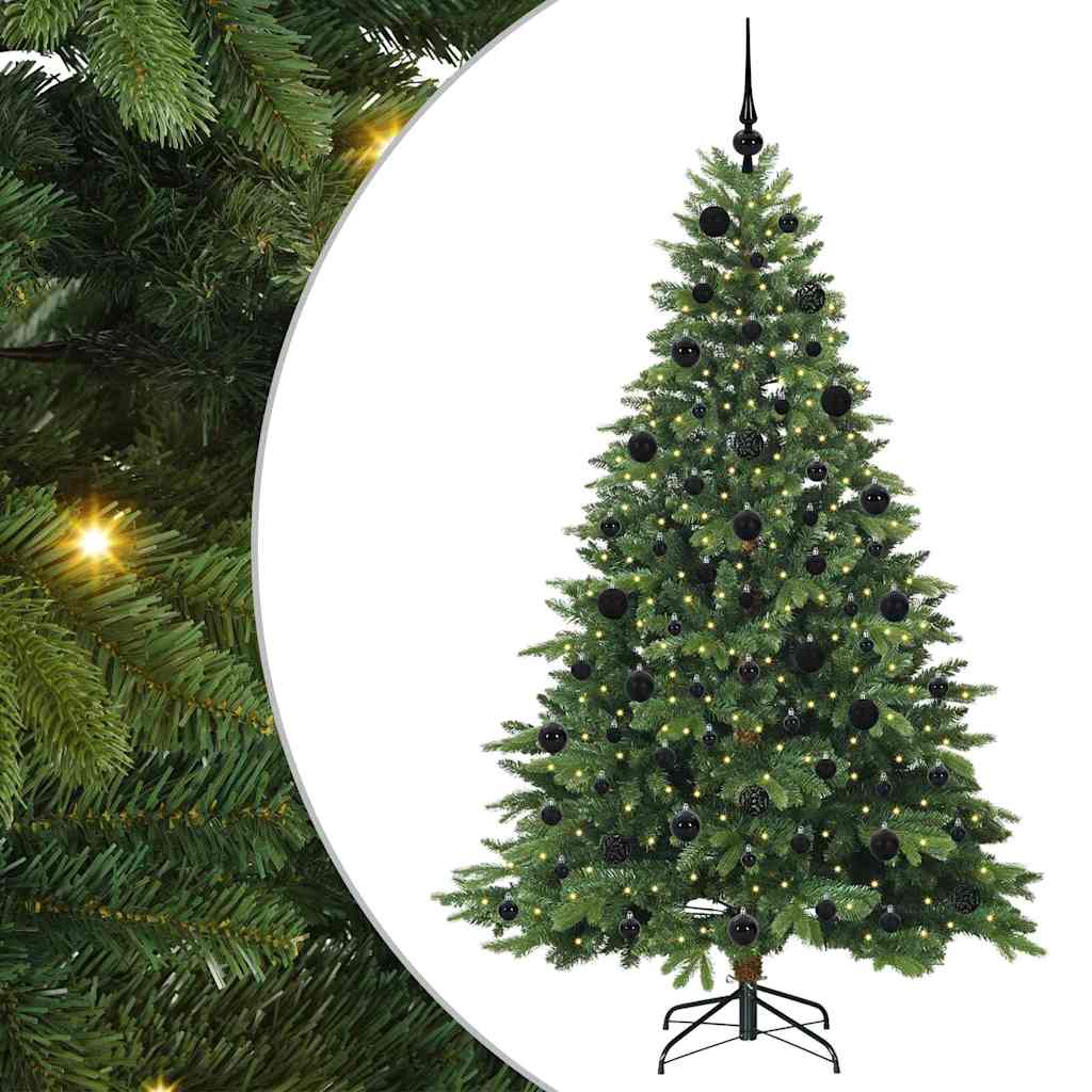 Artificial Christmas Tree with 300 LEDs Green 210 cm PE and PVC