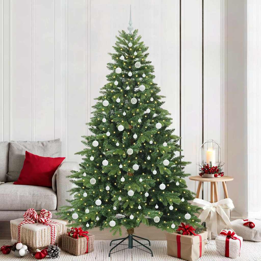 Artificial Christmas Tree with 300 LEDs Green 210 cm PE and PVC