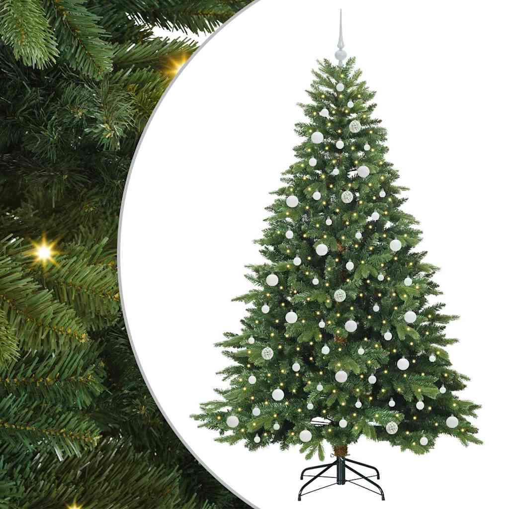 Artificial Christmas Tree with 300 LEDs Green 210 cm PE and PVC