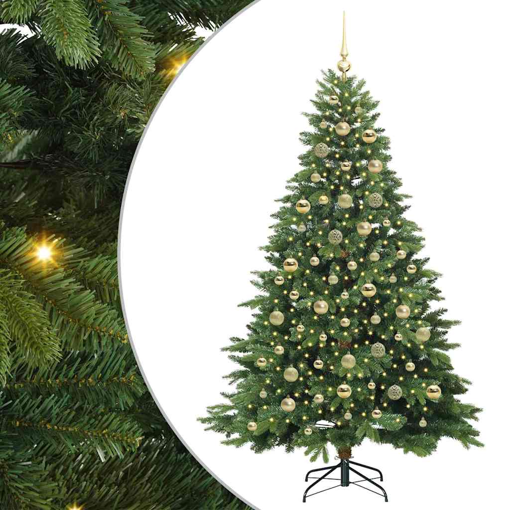 Artificial Christmas Tree with 300 LEDs Green 210 cm PE and PVC