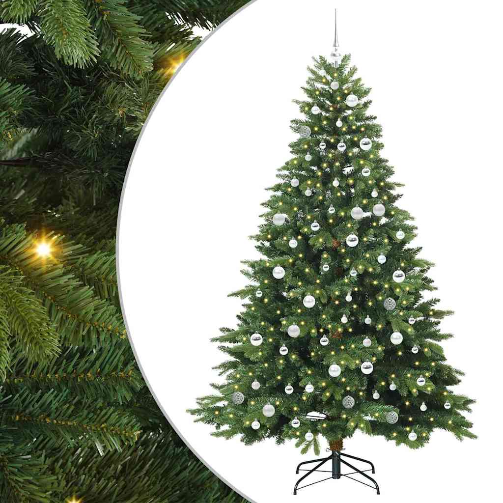 Artificial Christmas Tree with 300 LEDs Green 210 cm PE and PVC