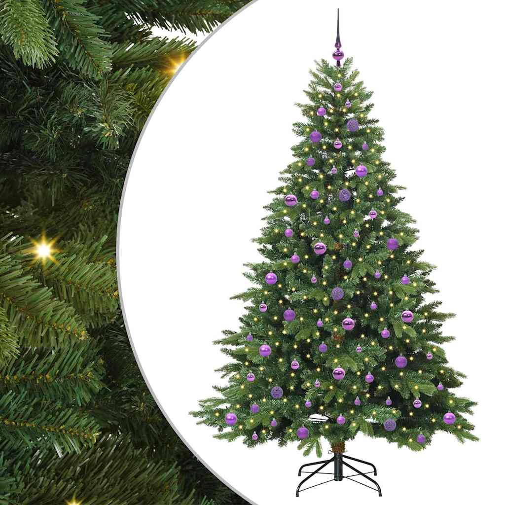 Artificial Christmas Tree with 300 LEDs Green 210 cm PE and PVC
