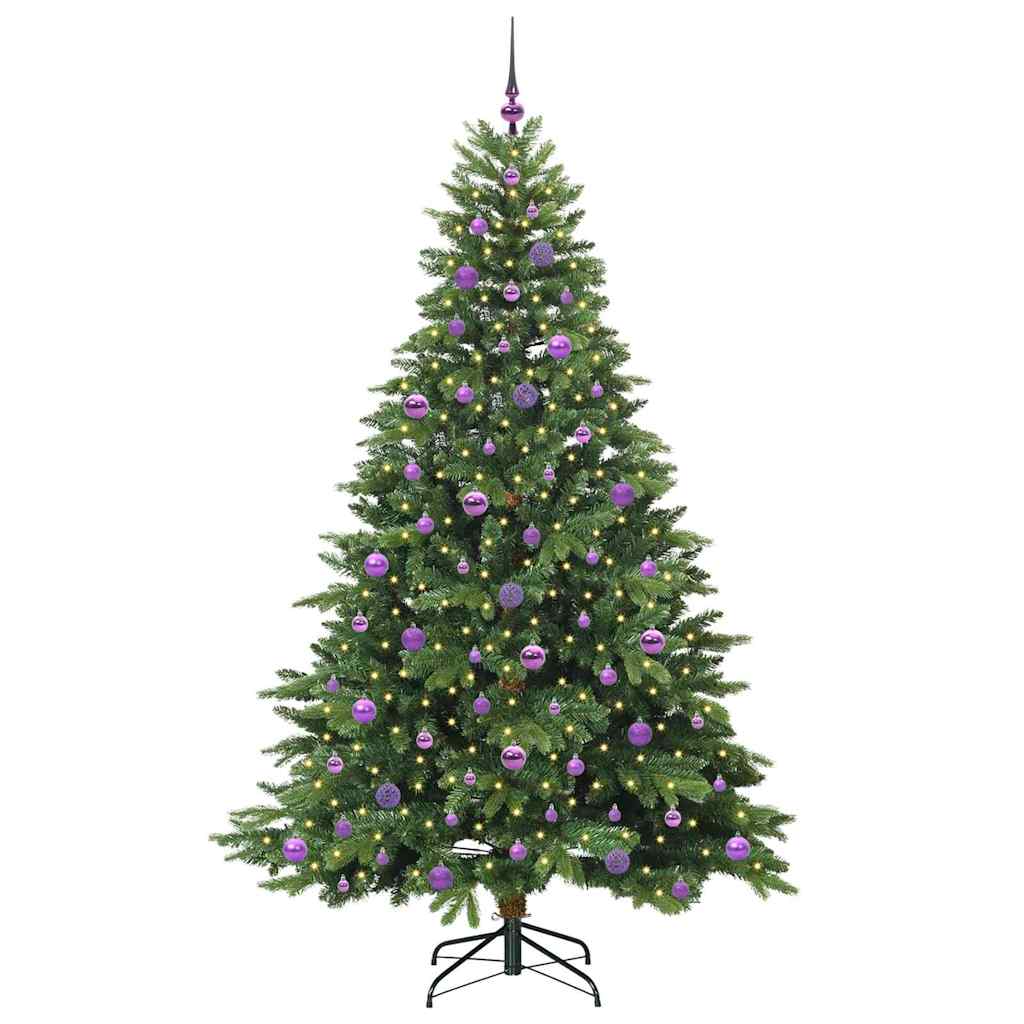 Artificial Christmas Tree with 300 LEDs Green 210 cm PE and PVC