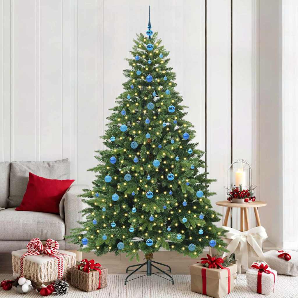 Artificial Christmas Tree with 300 LEDs Green 210 cm PE and PVC