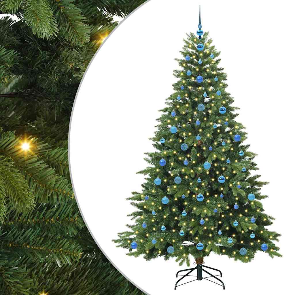Artificial Christmas Tree with 300 LEDs Green 210 cm PE and PVC