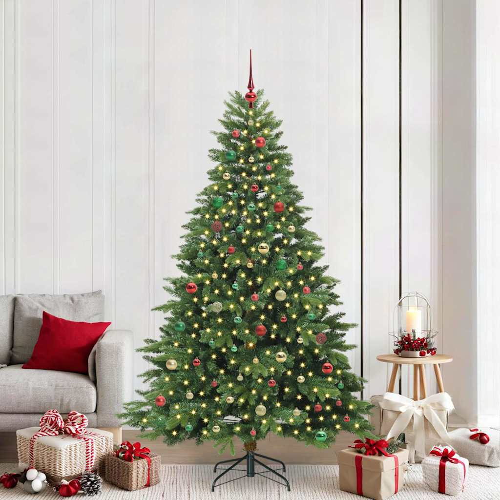 Artificial Christmas Tree with 300 LEDs Green 210 cm PE and PVC