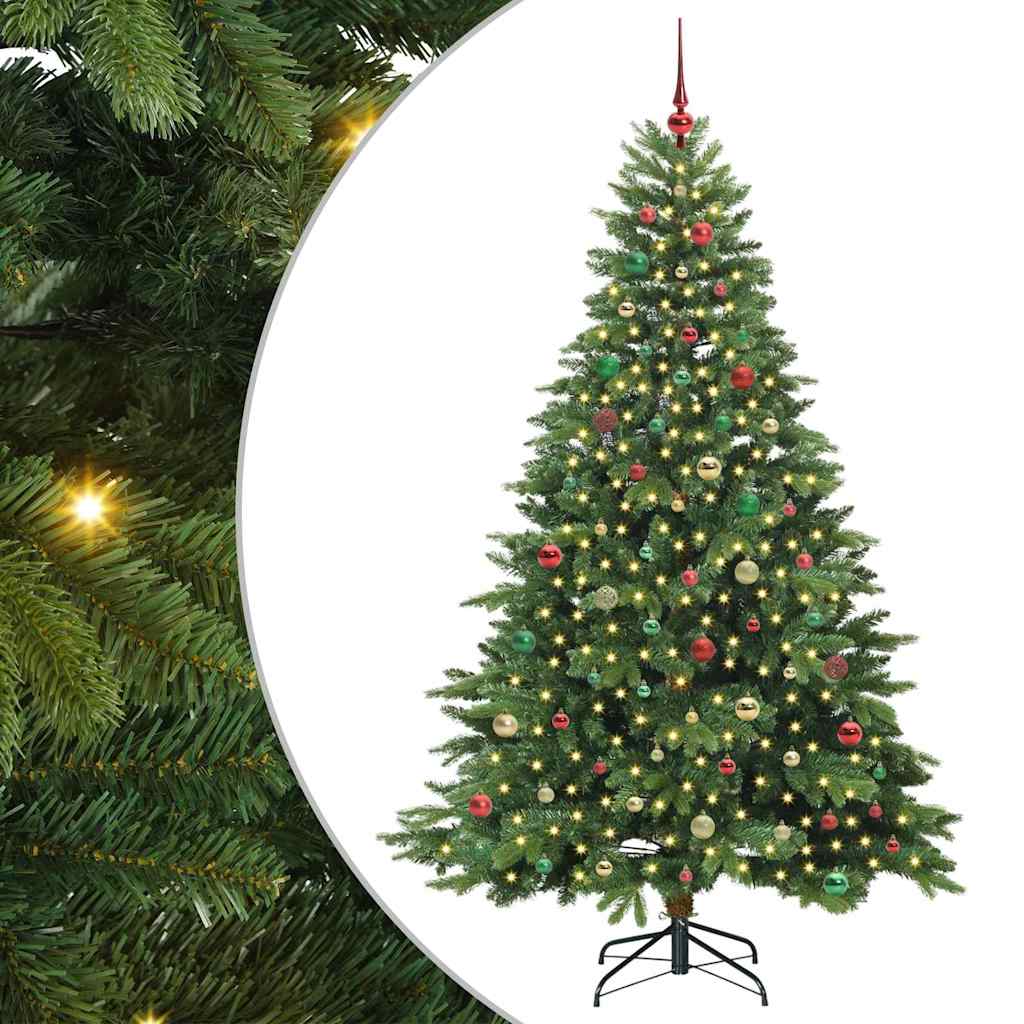 Artificial Christmas Tree with 300 LEDs Green 210 cm PE and PVC
